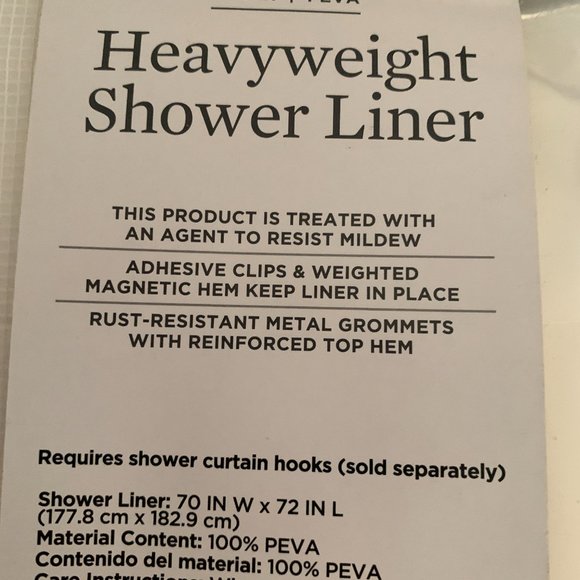 New 72" Amazerbath Polyester White Waffle Pattern Shower Curtain & BHG Liner - Picture 8 of 9